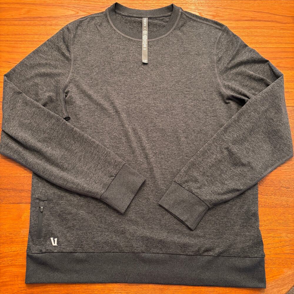 Vuori Men's Charcoal Gray Pull Over Crew Neck Sweater Size XL